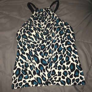 Cheetah print halter swimsuit top